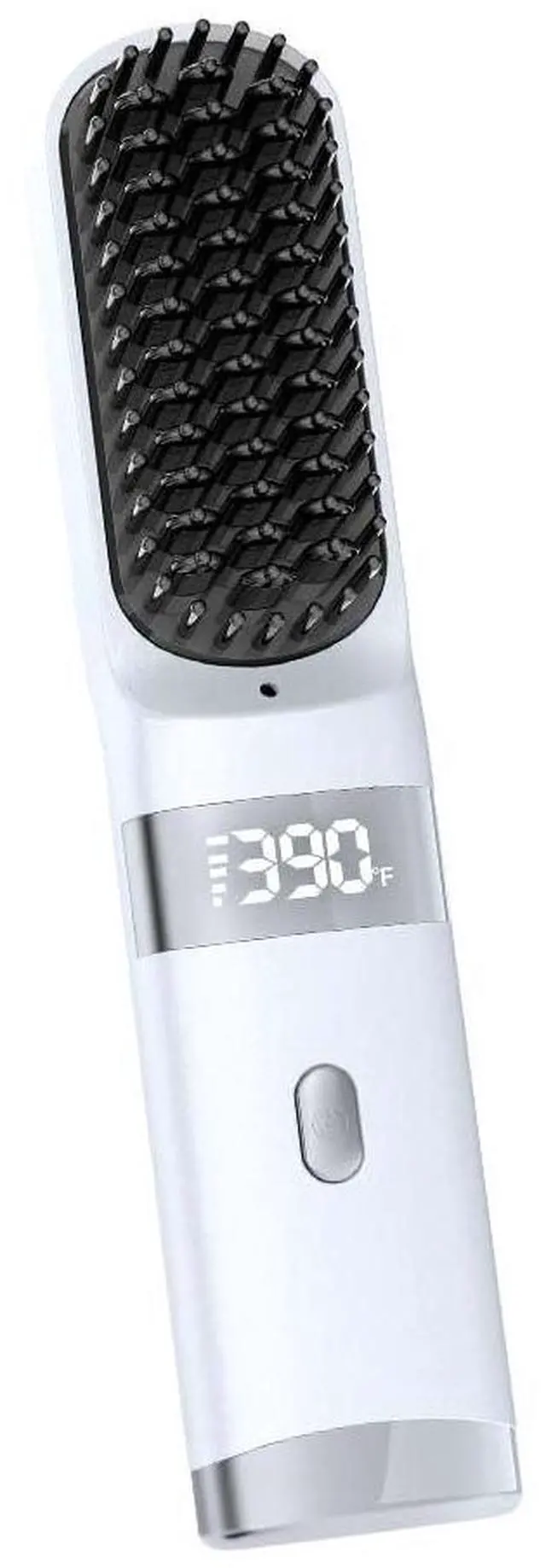 Main image of Cordless Hair Straightener Brush Portable on The go Comb for Travel USB chargingTwo Power sources30s Fast HeatingLCD Large Screen Display (White)