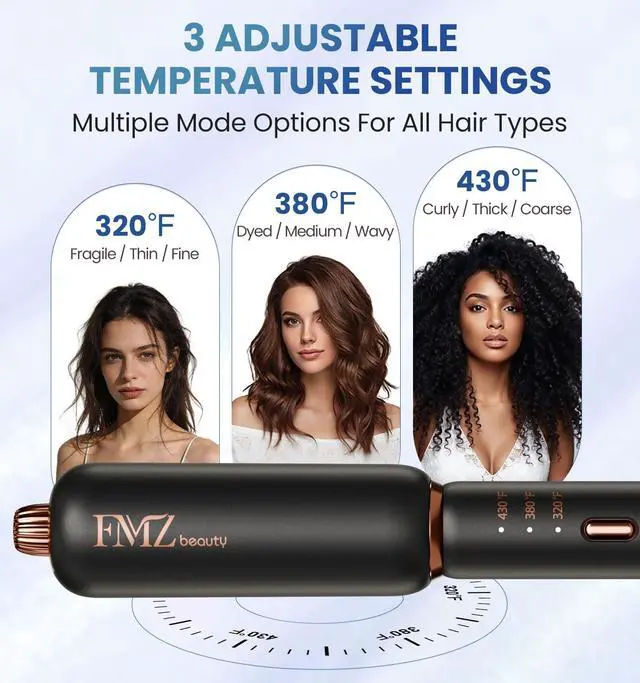 Alt view image 5 of 7 - Flat Iron Hair Straightener, Titanium Ceramic Hair Straighteners for Women, Rotating 4-in-1 Dual Voltage Travel Flat Iron for Straightening, Curling, Volumizing, Root Lift, 10s Fast Heat, Black