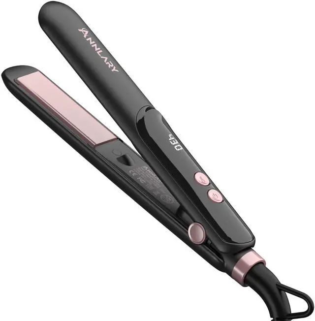 Main image of Mini Hair Straightener for Travel, Portable Dual Voltage Small Flat Iron with LED Display, Adjustable Temperature, Dual PTC Heating, Negative Ion Care, Titanium Plates for Short Hair