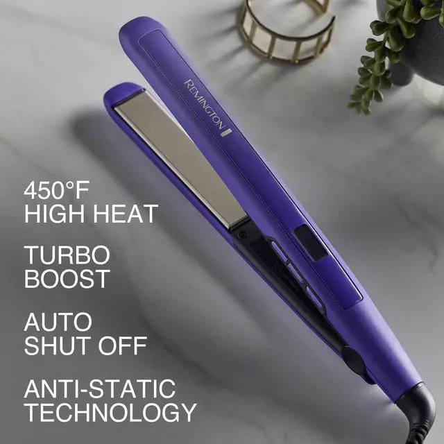 Alt view image 5 of 5 - 1" Flat Iron, Hair Straightener with Anti-Static Technology, 30-Second Heat Up & 60 Minute Auto Shut-Off, 30% Longer Ceramic Floating Plates, Titanium + Ceramic Coating