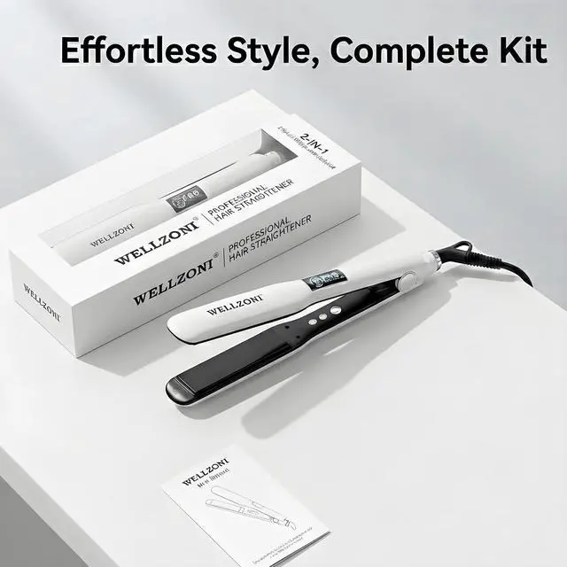 Alt view image 7 of 7 - Flat Iron Hair Straightener - 1.4" Wide Plate, 15s Fast Heating with 37 Temp Settings 122-450°F, Dual Voltage Ionic Ceramic Flat Iron for All Hair Types with Auto Shut-Off