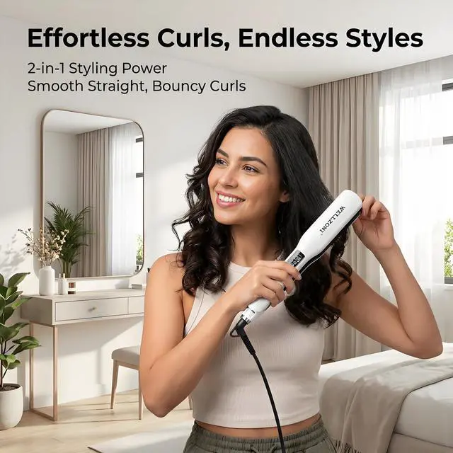 Alt view image 4 of 7 - Flat Iron Hair Straightener - 1.4" Wide Plate, 15s Fast Heating with 37 Temp Settings 122-450°F, Dual Voltage Ionic Ceramic Flat Iron for All Hair Types with Auto Shut-Off