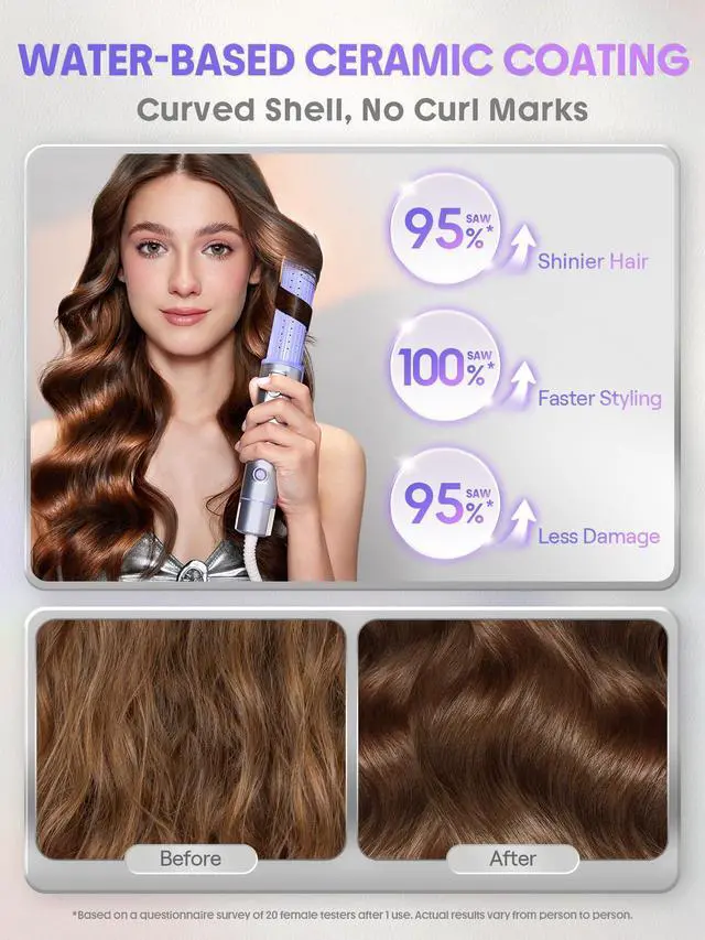 Alt view image 3 of 7 - 360° Airflow 2 in 1 Straightener and Curler Cool Air Curling Iron