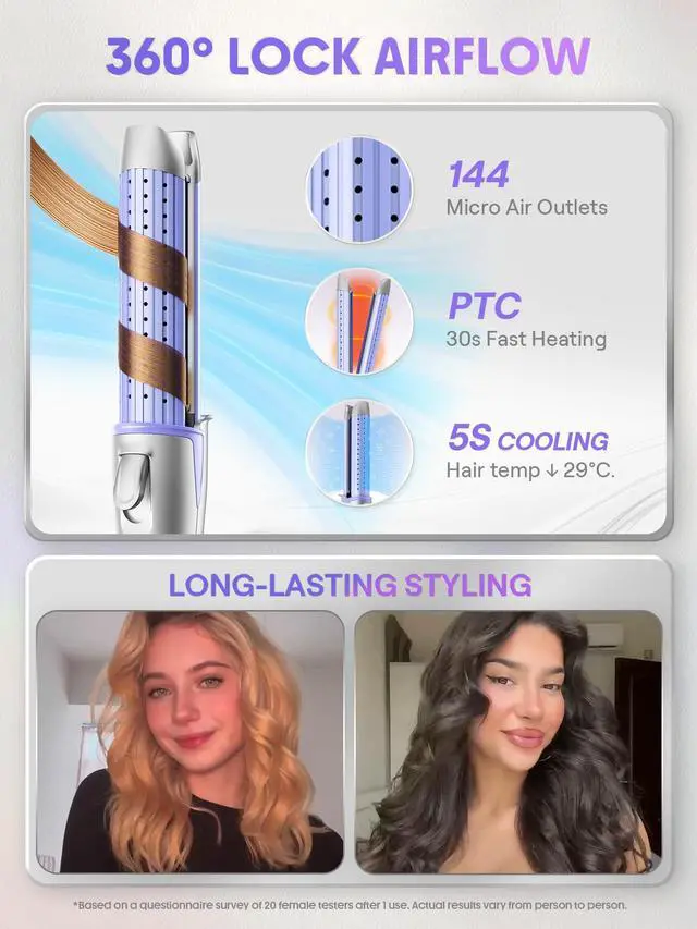 Alt view image 5 of 7 - 360° Airflow 2 in 1 Straightener and Curler Cool Air Curling Iron