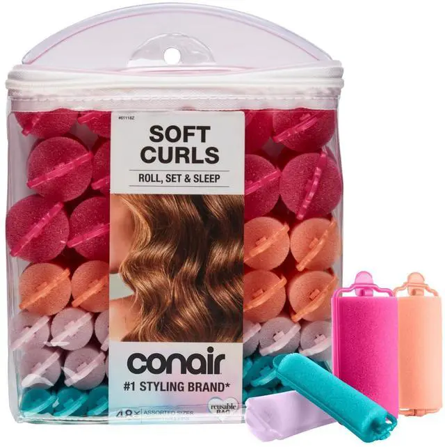 Main image of Hair Rollers for Heatless Curls Overnight, Snap Closures, 48 Count