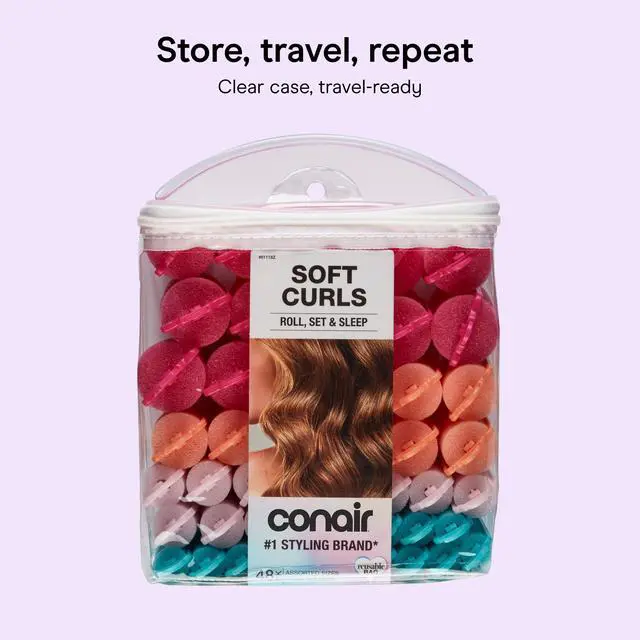 Alt view image 6 of 7 - Hair Rollers for Heatless Curls Overnight, Snap Closures, 48 Count