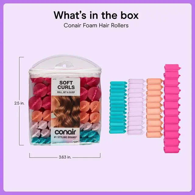 Alt view image 7 of 7 - Hair Rollers for Heatless Curls Overnight, Snap Closures, 48 Count
