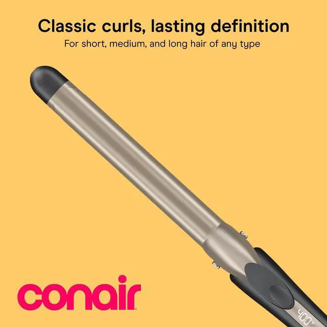 Alt view image 2 of 7 - Tourmaline Ceramic 1-Inch Curling Iron, Clamp Curling Iron, 1-Inch Barrel Produces Classic Curls, Hair Curler for Use on Short, Medium, and Long Hair, Champagne/Gray