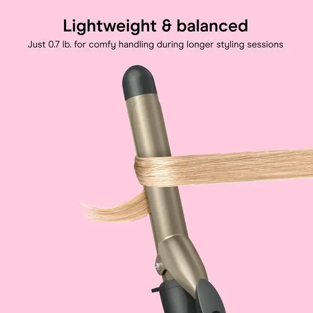 Alt view image 5 of 7 - Tourmaline Ceramic 1-Inch Curling Iron, Clamp Curling Iron, 1-Inch Barrel Produces Classic Curls, Hair Curler for Use on Short, Medium, and Long Hair, Champagne/Gray
