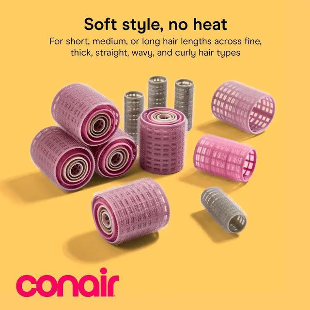 Alt view image 2 of 7 - Heatless Curls Hair Roller - 31 Count, Assorted sizes & Colors - Pink, Gray & Purple - Overnight Curl Rollers w/storage case