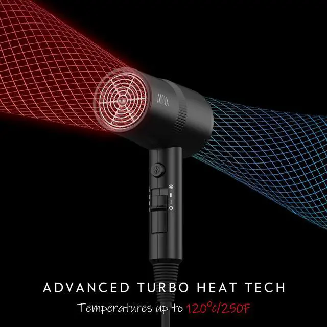 Alt view image 4 of 7 - Hair Dryer with Diffuser,Comb Full-Featured Blow Dryer 110V(Black)