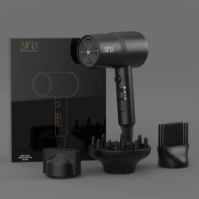 Alt view image 5 of 7 - Hair Dryer with Diffuser,Comb Full-Featured Blow Dryer 110V(Black)