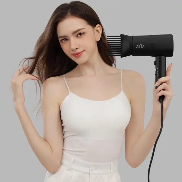 Alt view image 6 of 7 - Hair Dryer with Diffuser,Comb Full-Featured Blow Dryer 110V(Black)
