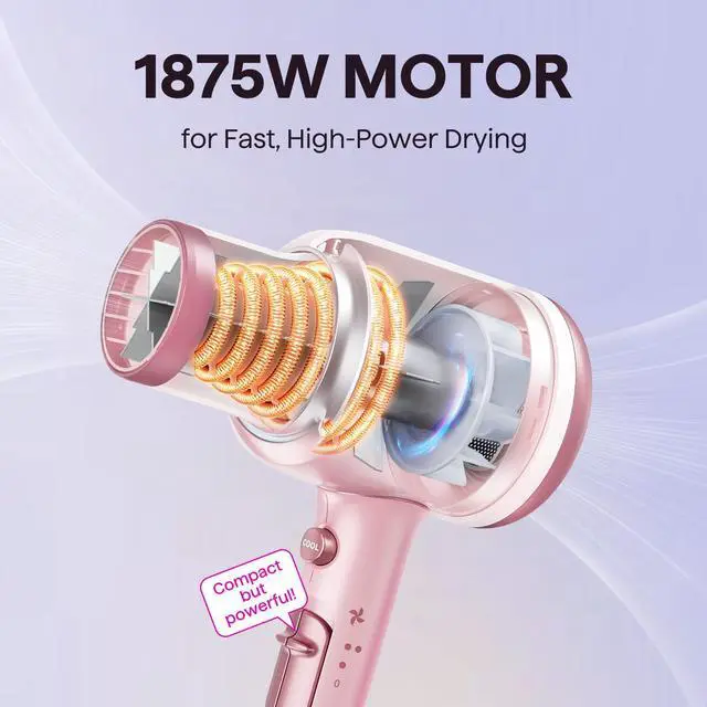 Alt view image 3 of 7 - Blown Away Ionic Hair Dryer with Diffuser for Curly Hair