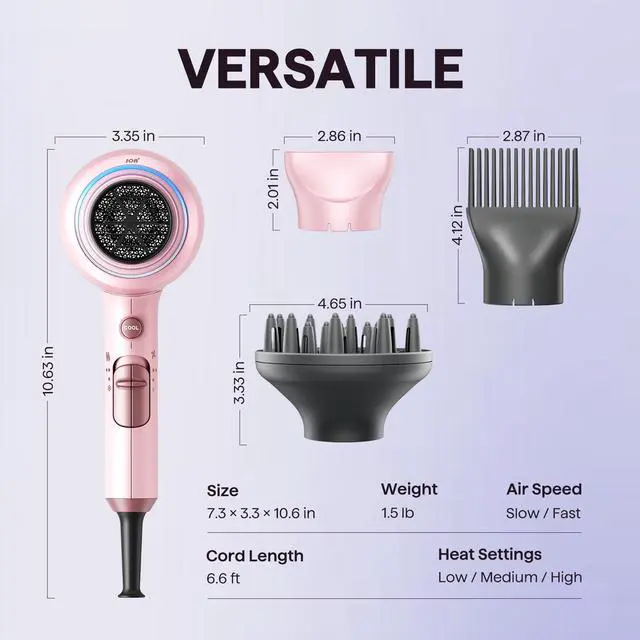 Alt view image 6 of 7 - Blown Away Ionic Hair Dryer with Diffuser for Curly Hair