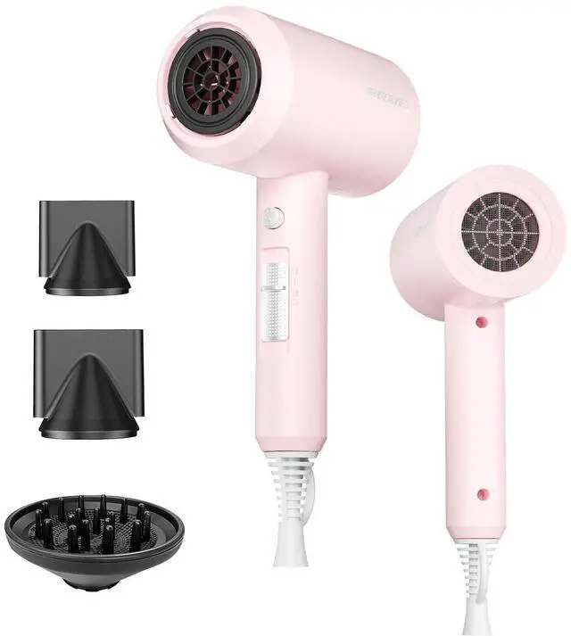 Main image of Ionic Hair Dryer with Diffuser | Professional Blow Dryer for Curly, Frizzy & All Hair Types | Low Noise & Gentle for Sensitive Hair | Compact & Portable Design for Home, Travel, Women & Men