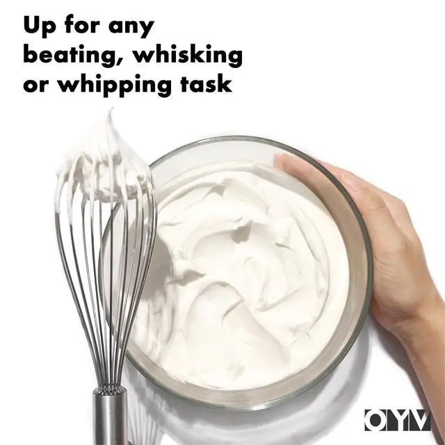 Alt view image 2 of 7 - 18/10 Stainless Steel Whisk, Ergonomic Handle, Dishwasher Safe Metal Whisk, Professional Wisk for Kitchen Cooking, Perfect for Blending, Whisking, Baking, and Beating, 10-Inch Wire Wisk