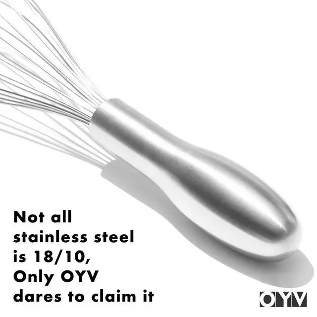 Alt view image 3 of 7 - 18/10 Stainless Steel Whisk, Ergonomic Handle, Dishwasher Safe Metal Whisk, Professional Wisk for Kitchen Cooking, Perfect for Blending, Whisking, Baking, and Beating, 10-Inch Wire Wisk