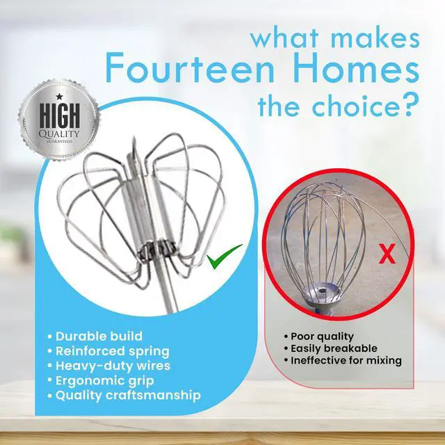 Alt view image 5 of 7 - Stainless Steel Egg Whisk - Hand Push Rotary Blender & Versatile Milk Frother, 12in - Ideal for Blending, Whisking, Beating & Stirring