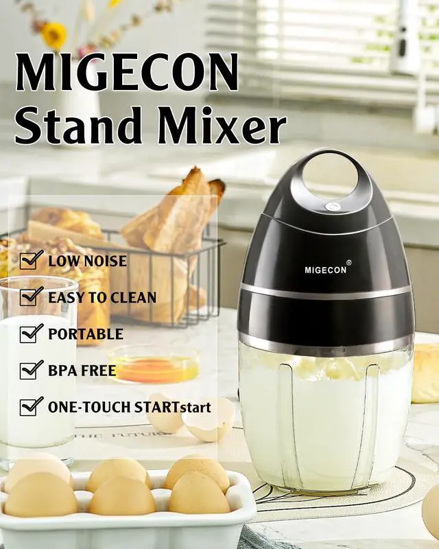 Alt view image 5 of 5 - Stand Mixer - Egg Beaters Electric Portable Kitchen Mixer,Foam Mixer,Milk Frother,Use with Egg,Coffee, Cream