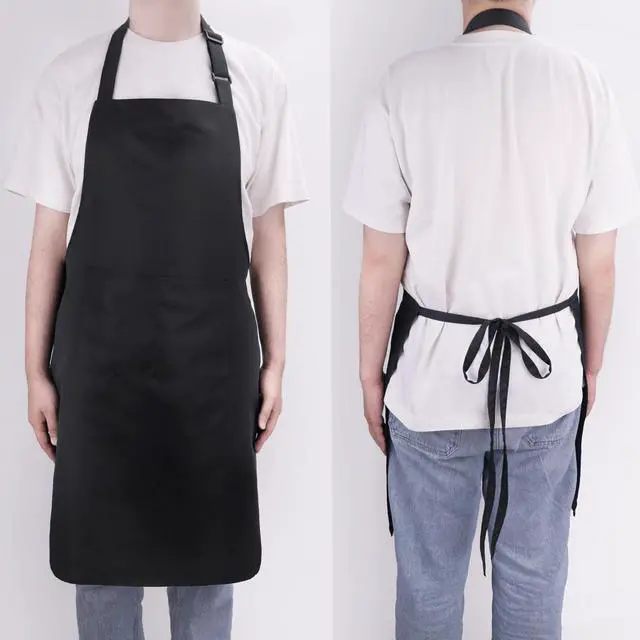 Alt view image 4 of 7 - Large Chef Apron for Men and Women, Water Oil Repellent Cooking Kitchen Aprons with 2 Large Pockets