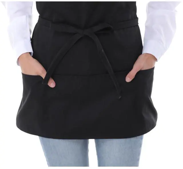 Alt view image 4 of 6 - Aprons for Women with Pockets, Chef Apron for Men, Aprons for Cooking, Black Server Apron