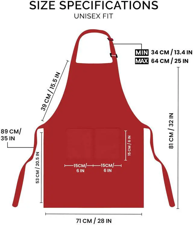 Alt view image 2 of 7 - 2 Pack Bib Apron, Adjustable with 2 Pockets, Water and Oil Resistant, Cooking Kitchen Chef Apron for Women Men