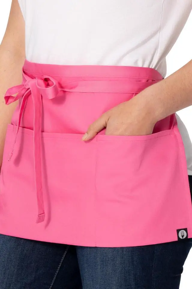 Alt view image 2 of 4 - Unisex Waitress Apron, Hot Pink, One Size