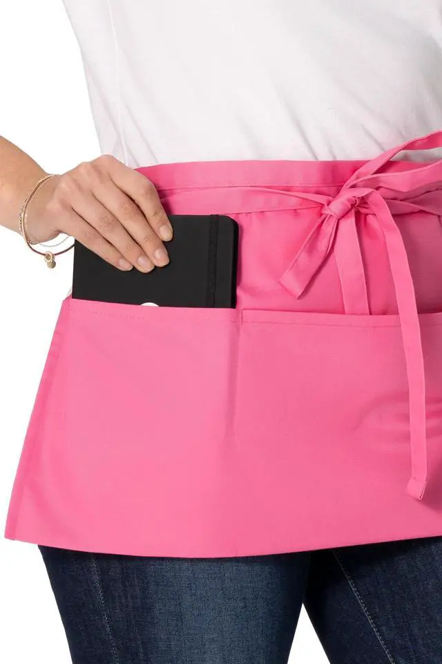 Alt view image 3 of 4 - Unisex Waitress Apron, Hot Pink, One Size