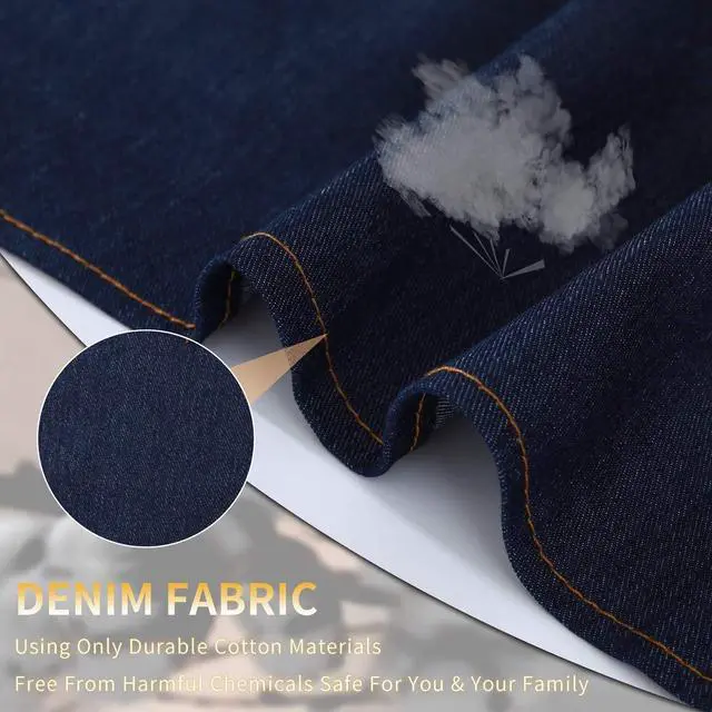 Alt view image 7 of 7 - Denim Apron with Pockets for Men Women Chef Kitchen BBQ Restaurant Grill Adjustable Neck Strap Long Ties Suitable M to XXL Tool Aprons (Dark Blue)