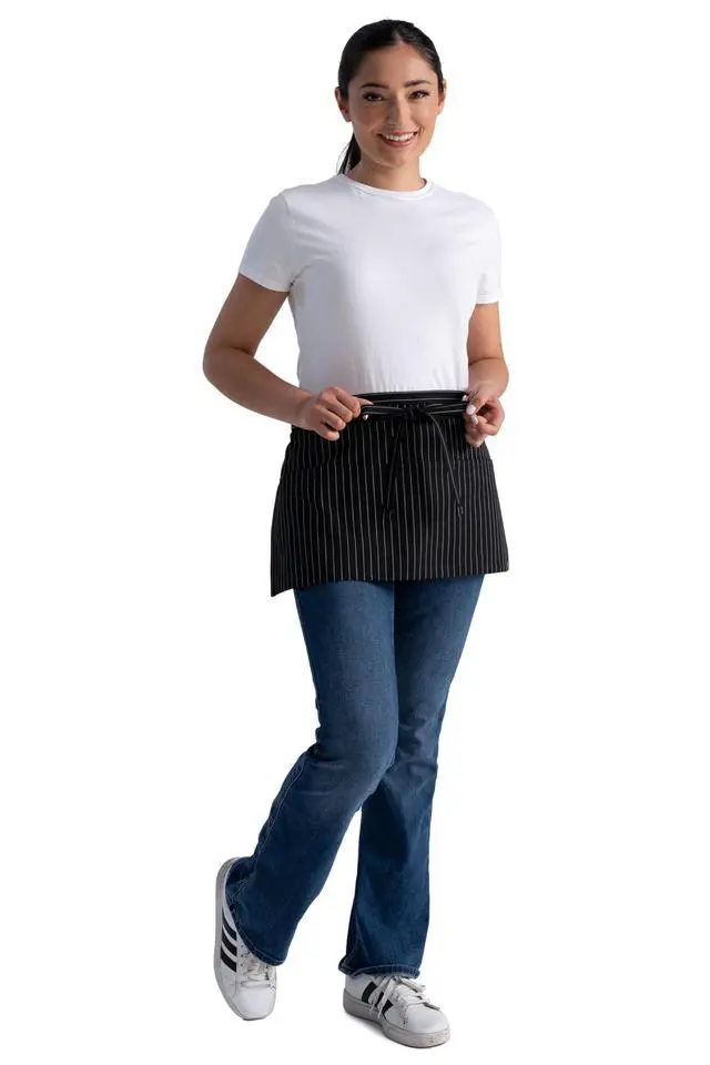Alt view image 2 of 5 - Unisex Waitress Apron, Pinstripe, One Size