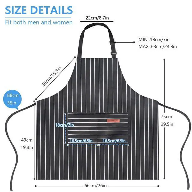 Alt view image 2 of 7 - Zliutob Adjustable Kitchen Aprons, Unisex, 2 Pack