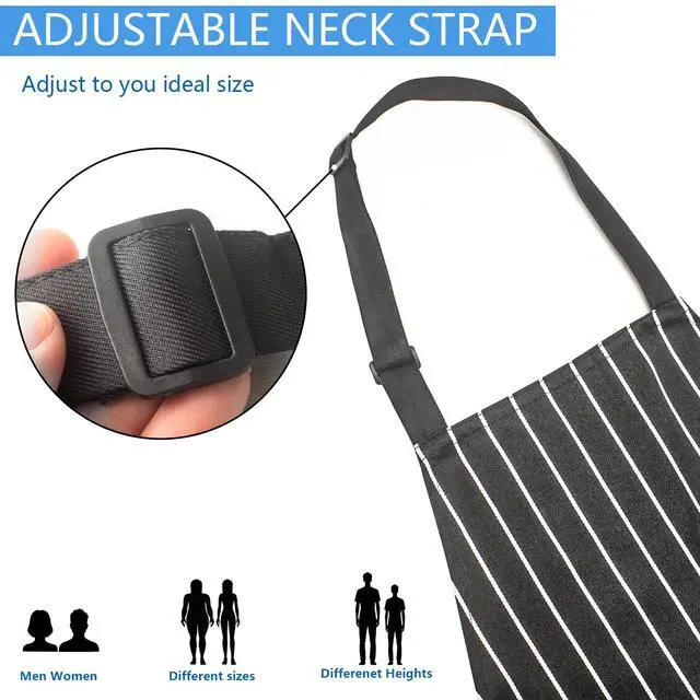 Alt view image 3 of 7 - Zliutob Adjustable Kitchen Aprons, Unisex, 2 Pack