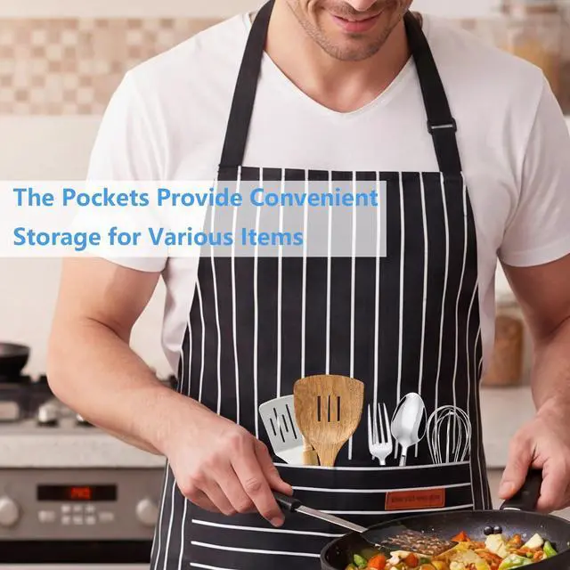 Alt view image 4 of 7 - Zliutob Adjustable Kitchen Aprons, Unisex, 2 Pack
