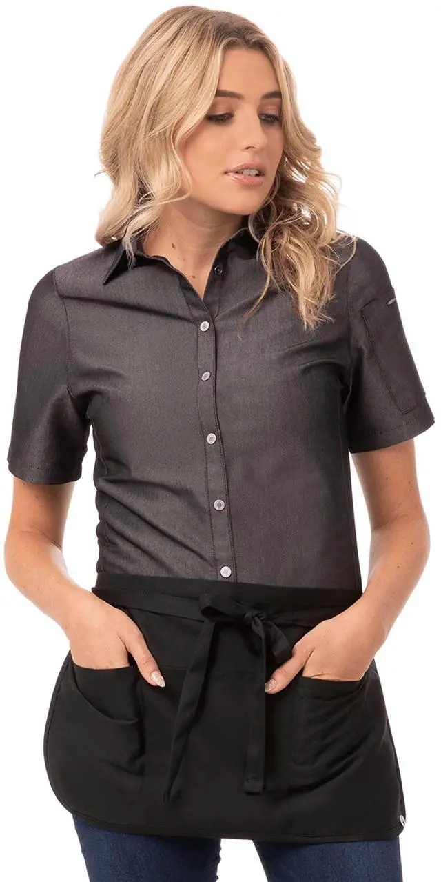 Main image of Unisex Reversible Waitress Apron, Black, One Size