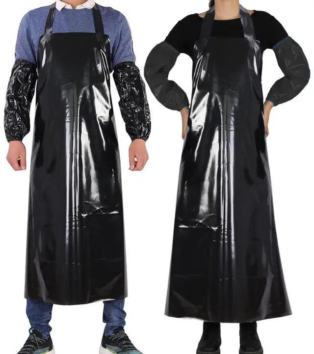 Main image of Waterproof Oil Proof Bib Apron Utility Apron Chemical Resistant Apron with Sleeve Work Apron Ultra Lightweight