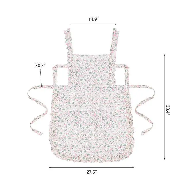 Alt view image 6 of 6 - Funny Aprons for Women with Pockets, Kitchen Cooking Grilling Bbq Cute Chef Apron, Mothers Day Birthday Gifts for Women (White/Floral)