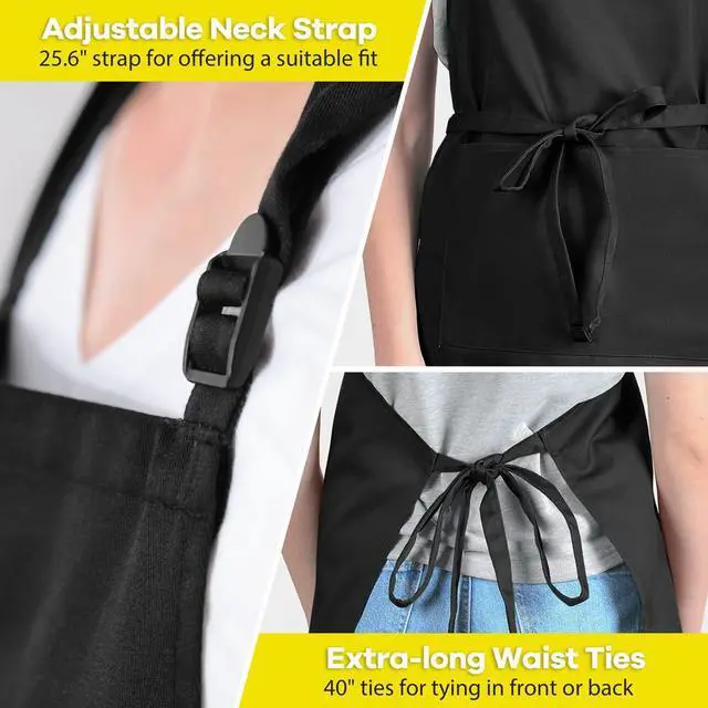Alt view image 5 of 6 - Extra Large Apron for Men Cooking Adjustable, 2 Pockets, Waterproof