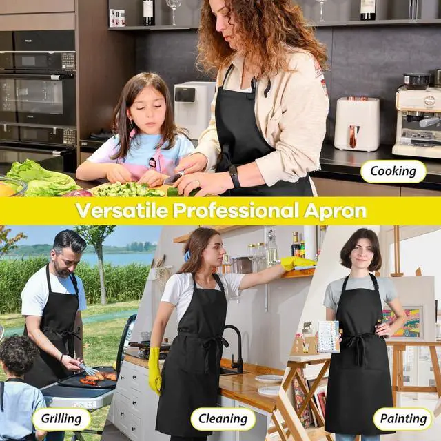 Alt view image 6 of 6 - Extra Large Apron for Men Cooking Adjustable, 2 Pockets, Waterproof