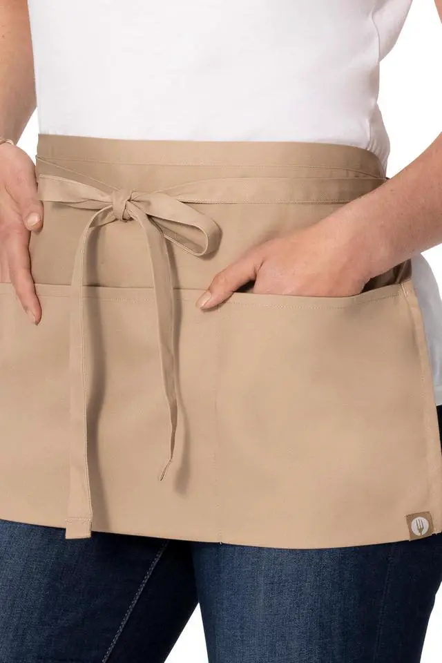 Alt view image 2 of 5 - Unisex Waitress Apron, Khaki, One Size