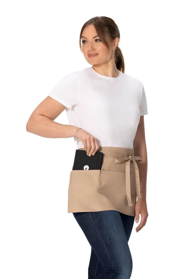 Alt view image 4 of 5 - Unisex Waitress Apron, Khaki, One Size
