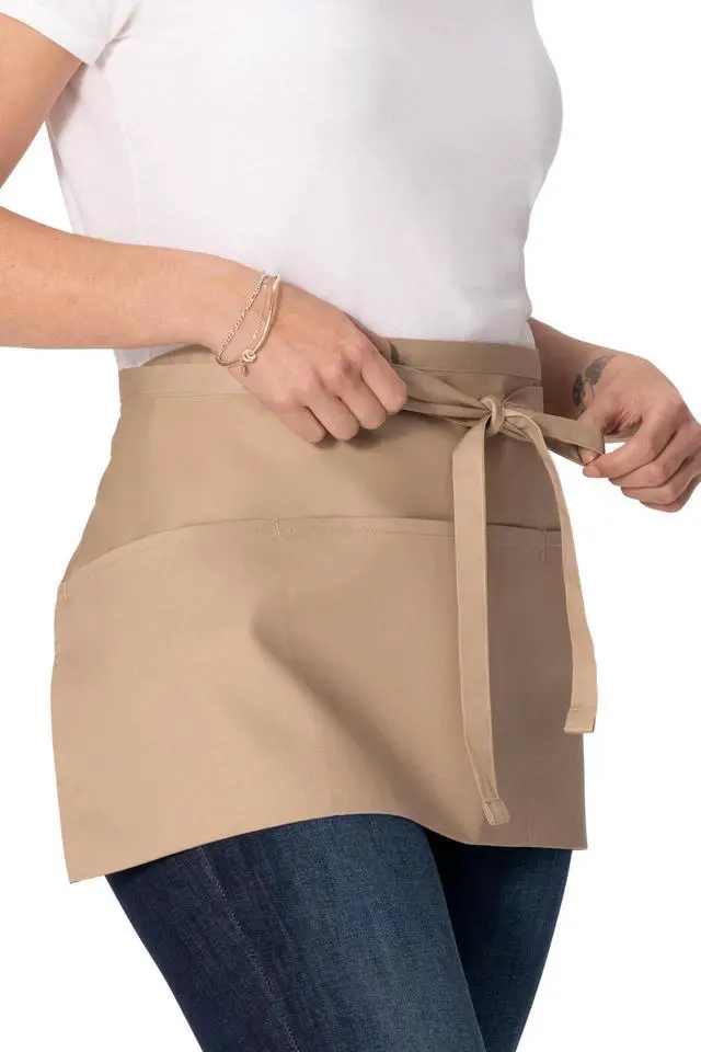 Alt view image 3 of 5 - Unisex Waitress Apron, Khaki, One Size