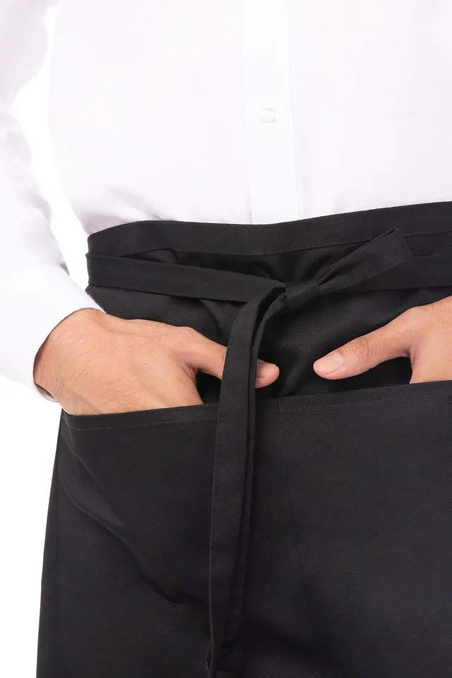 Alt view image 2 of 4 - Unisex Half Bistro Server Apron, Black, One Size