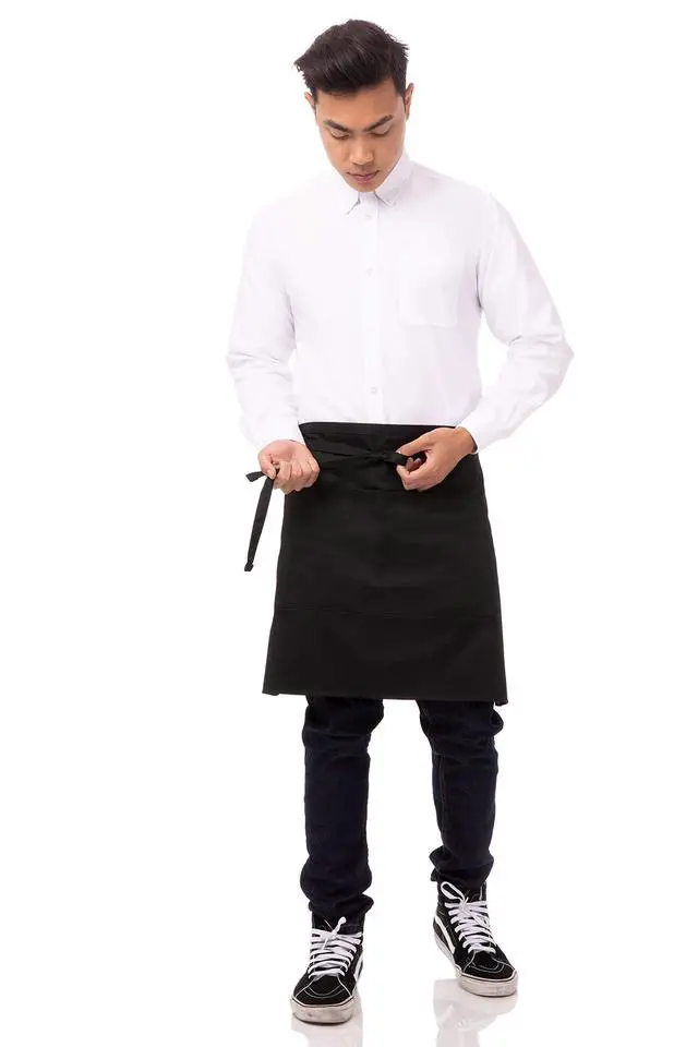 Alt view image 3 of 4 - Unisex Half Bistro Server Apron, Black, One Size