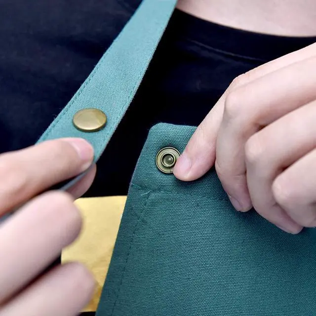 Alt view image 7 of 7 - Art Aprons for Painting Pottery Ceramics, Artist Apron Smock Mens Women Teaching Cooking Waterproof Green