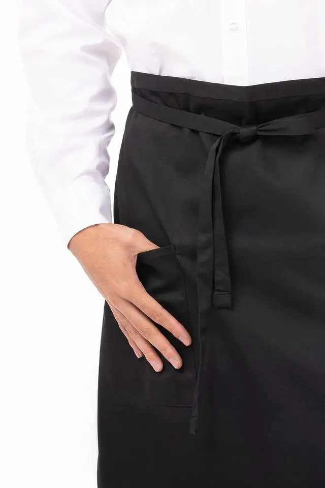 Alt view image 3 of 4 - Unisex Two Pocket Bistro Apron, Black, One Size