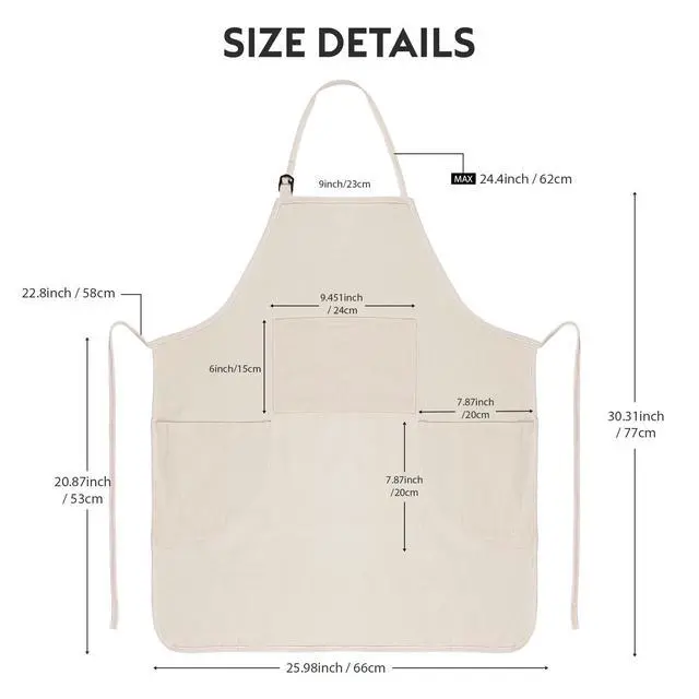 Alt view image 2 of 7 - Painting Apron for Men and Women, Professional Cotton Canvas Bib