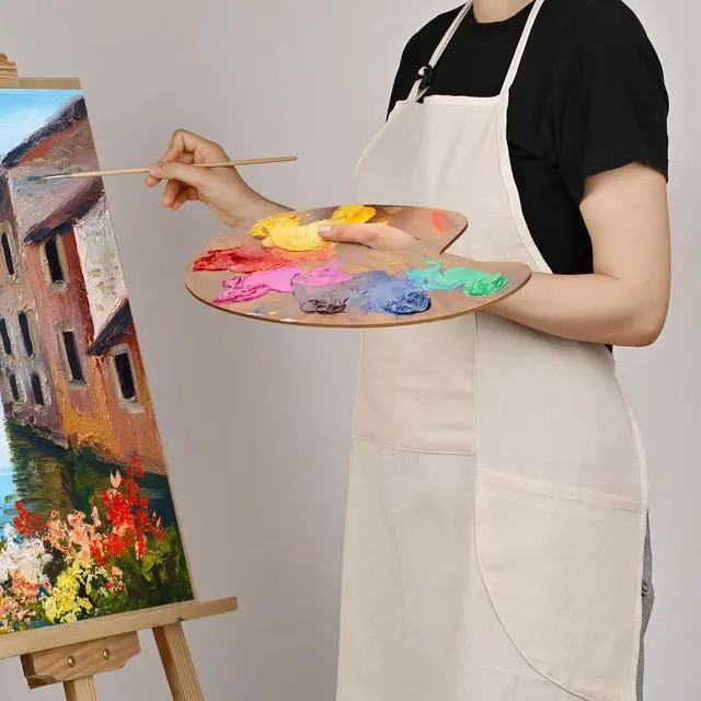 Alt view image 7 of 7 - Painting Apron for Men and Women, Professional Cotton Canvas Bib