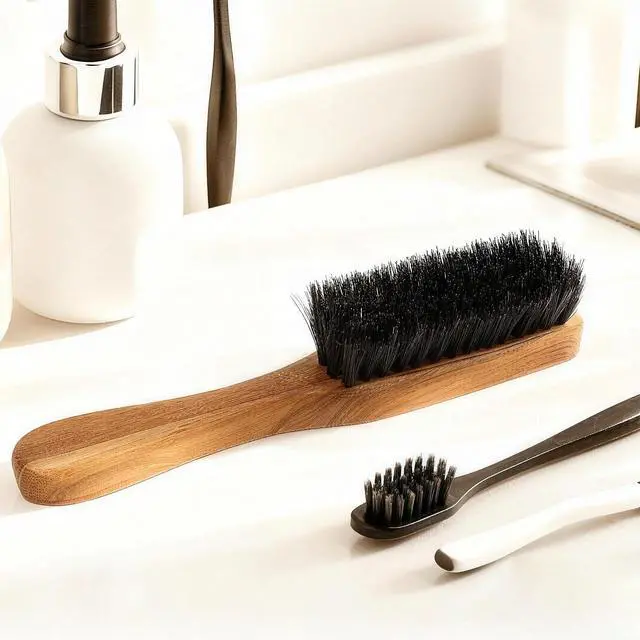 Alt view image 6 of 7 - Boar Bristle Beard & Mustache Brush, Small Size
