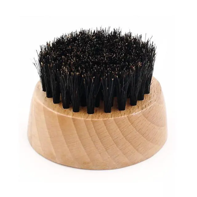 Alt view image 5 of 6 - Small Round Beard Brush, Boar Bristle Wooden Brush for Travel